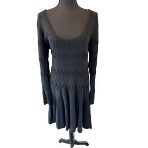 Victoria Secret Drop Metallic Black Drop Waist Sweater Dress - Extra Large